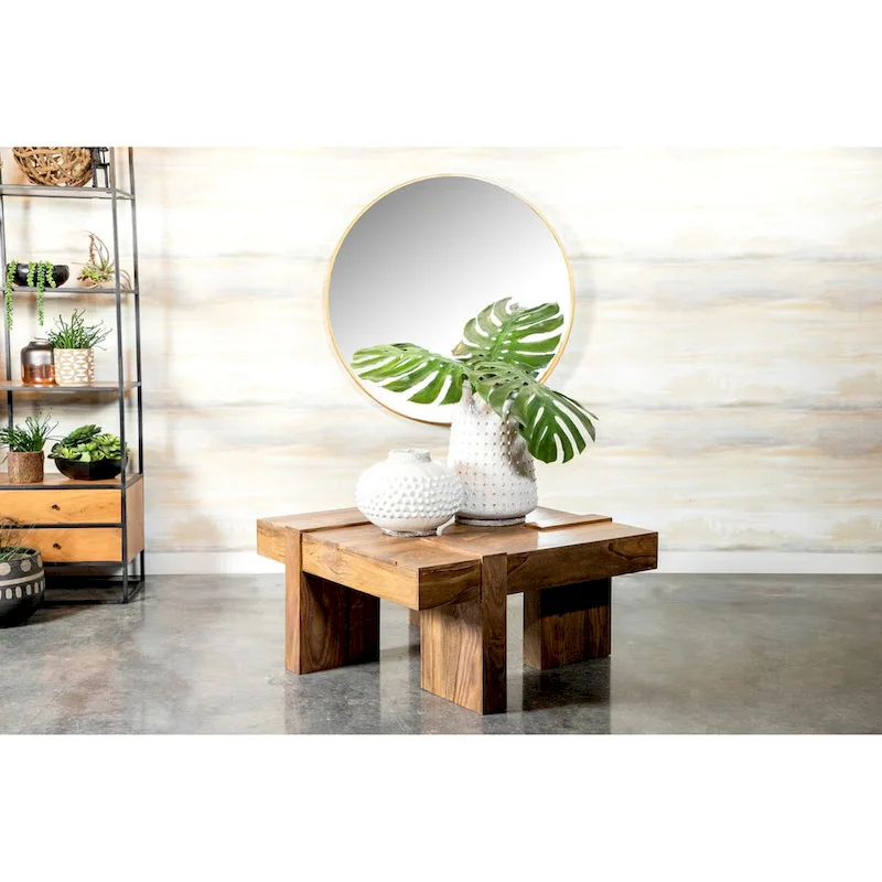 Kuboloa Natural Sheesham Wooden Square Coffee Table