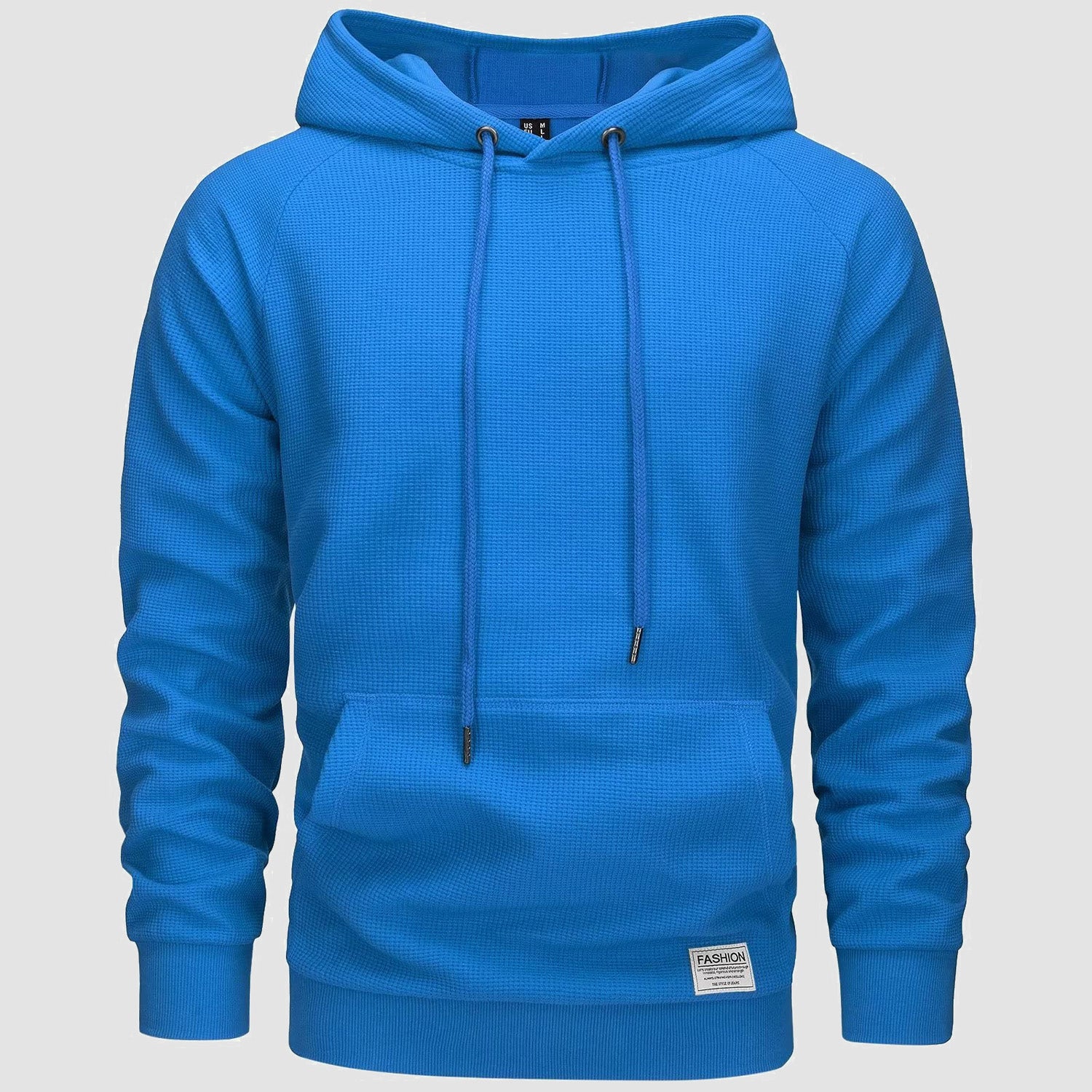 Men's Pullover Hoodies Waffle Knit Long Sleeve Drawstring Casual Active Hooded Sweatshirts with Kangaroo Pockets