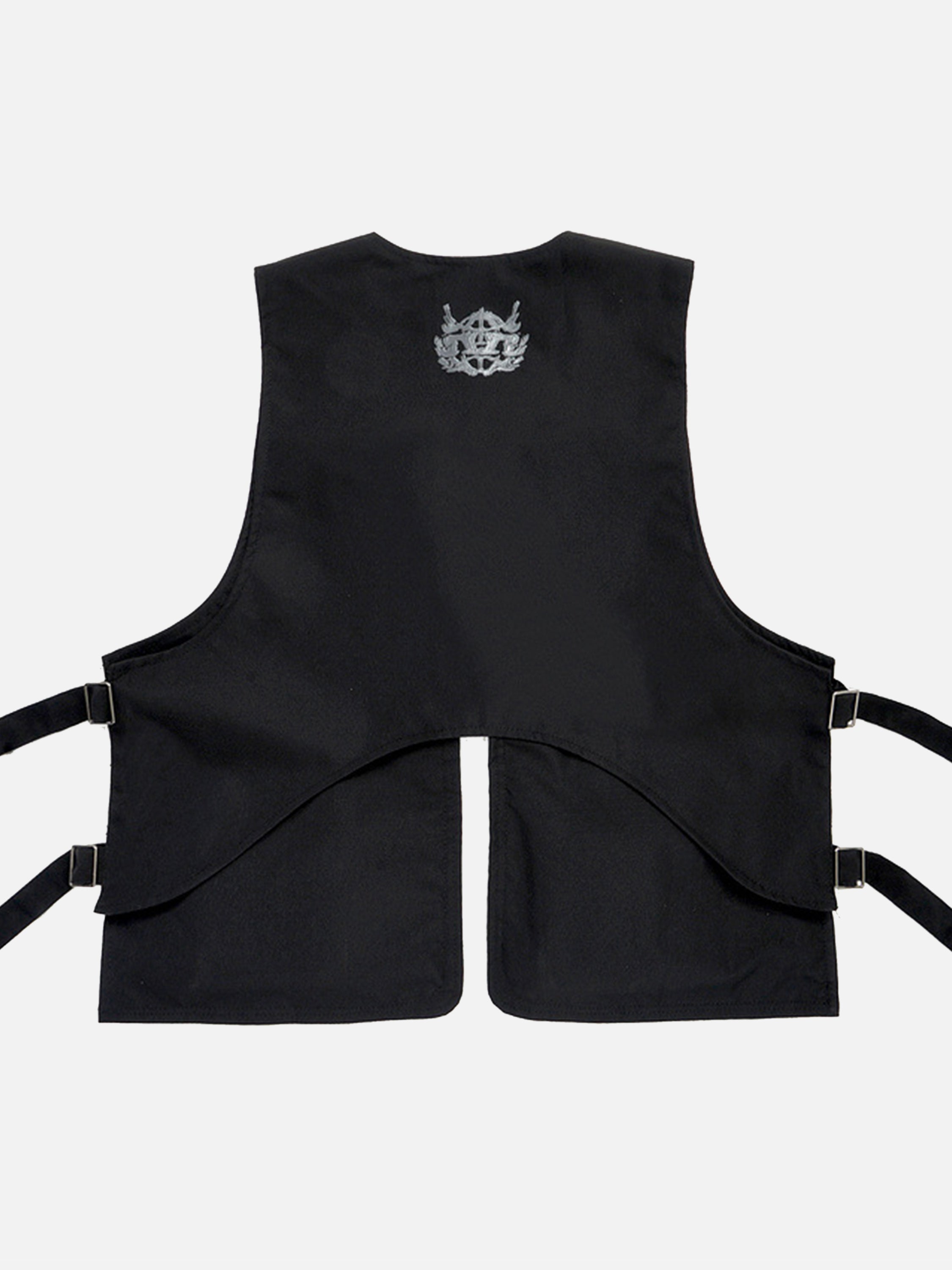 The Vimiaparty Skeleton Print Padded Cargo Vest