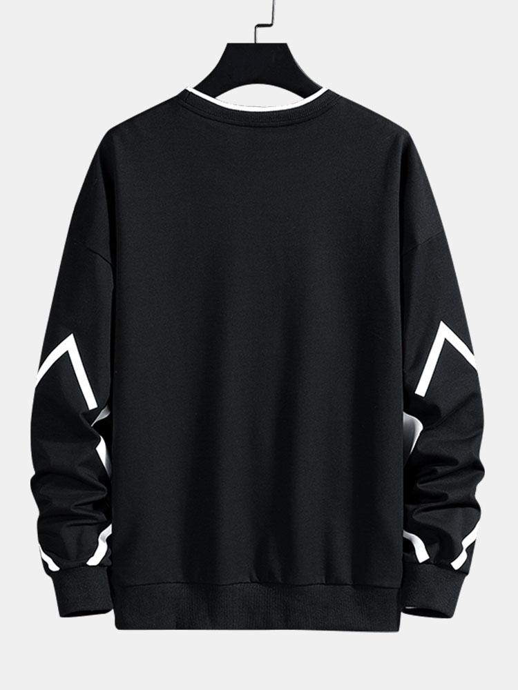 Geometric Print Crew Neck Sweatshirt