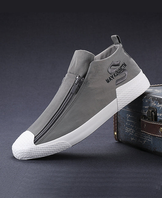 High Top Zip Up Embroidery Casual Shoes
