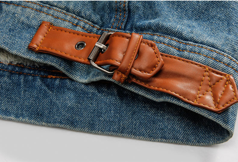 Men's Sherpa Fleece Lined Distressed Denim Trucker Jacket