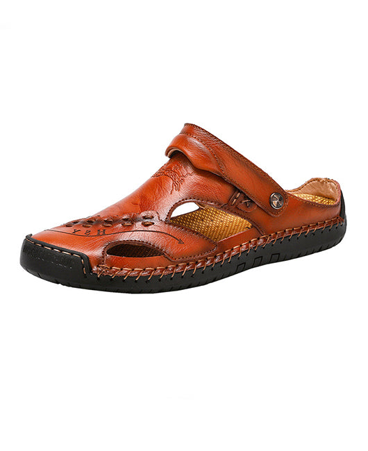 Cut Out Stitch Detail Slide Sandals