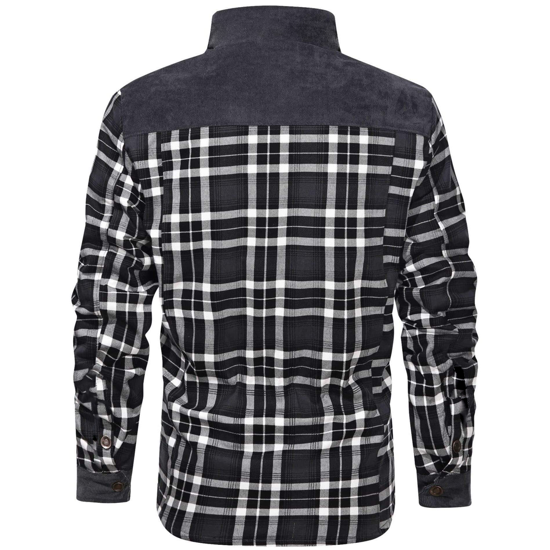 Men's Retro Check Pattern Stitching Warm Wanderer Jacket