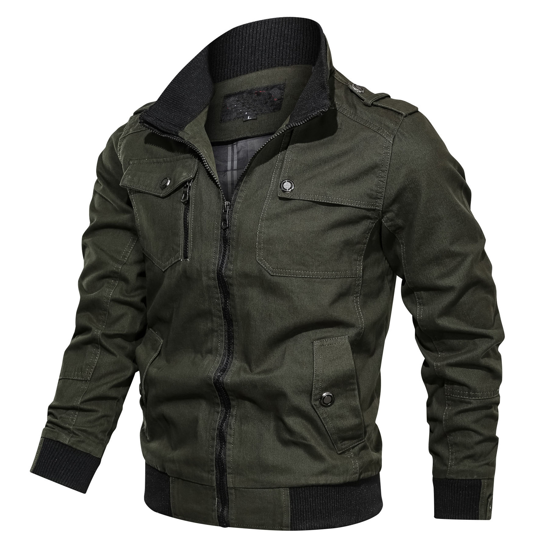 Men's Lapel Zip Casual Jacket