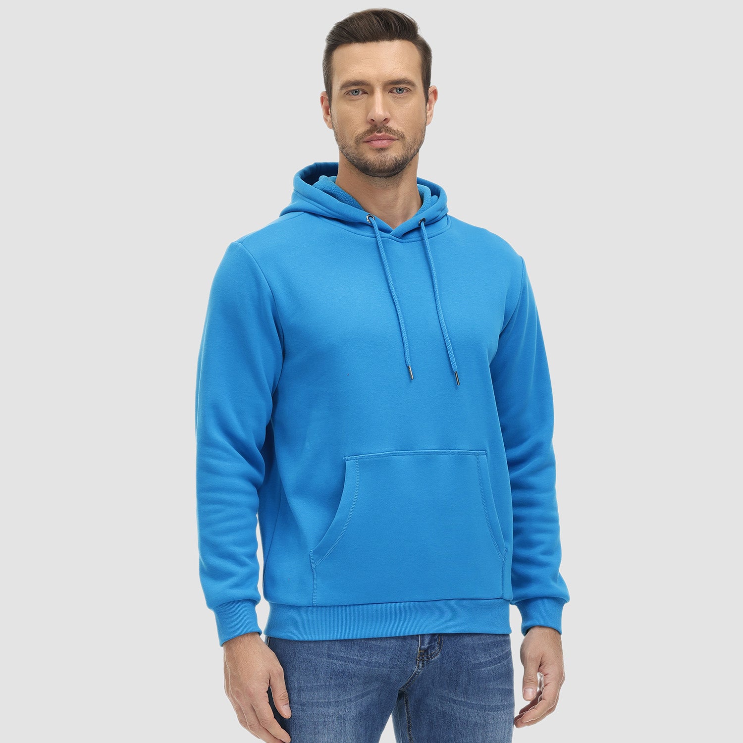 Men's Hoodies Fleece Lined Sweatshirts Casual Athletic Workout Pullover With Kanga Pocket