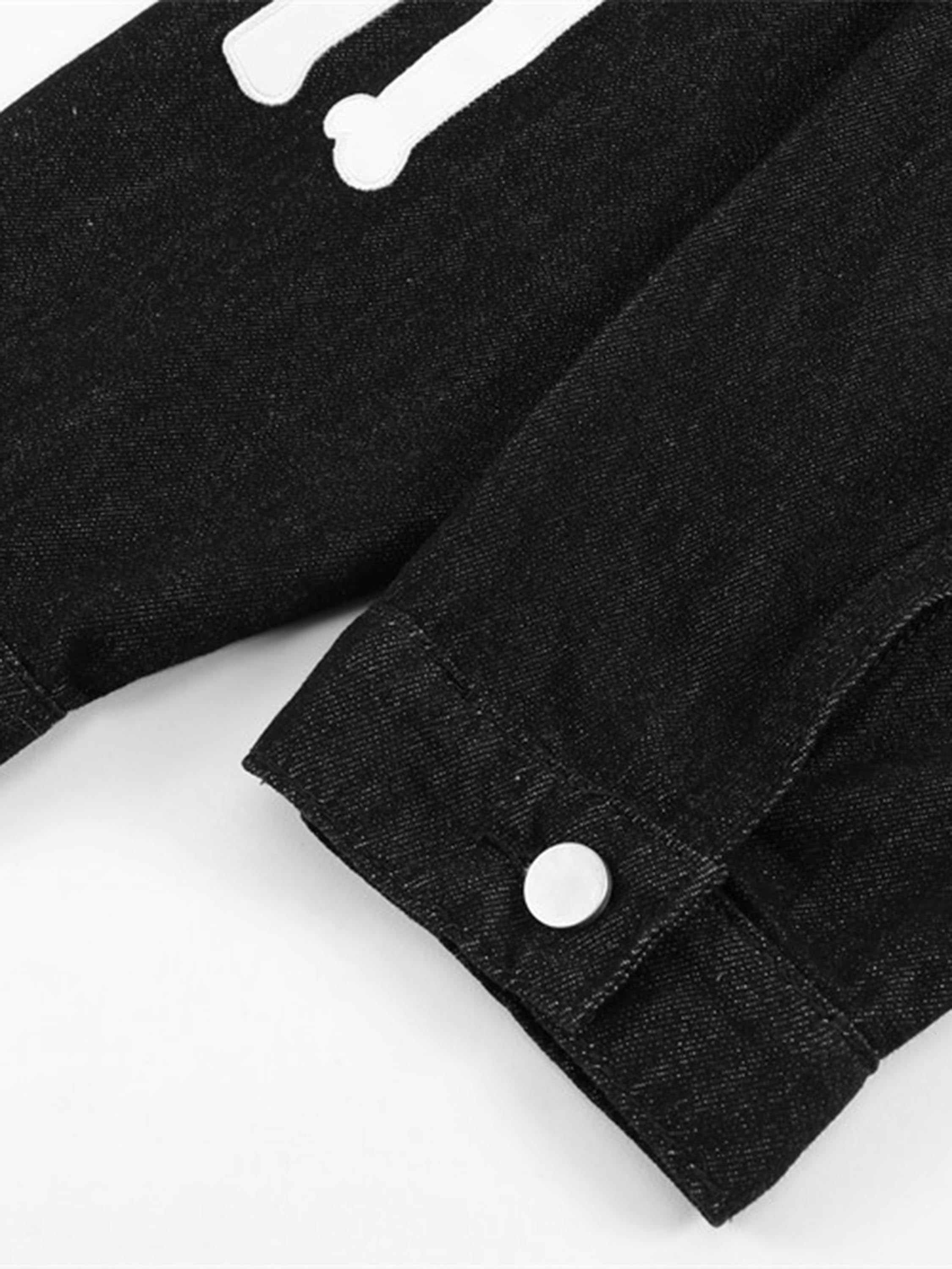 The Vimiaparty European And American Personalized Skull And Bone Embroidered Denim Jacket