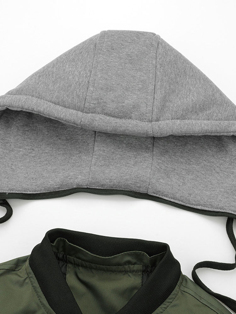 Detachable Hooded Bomber Jacket