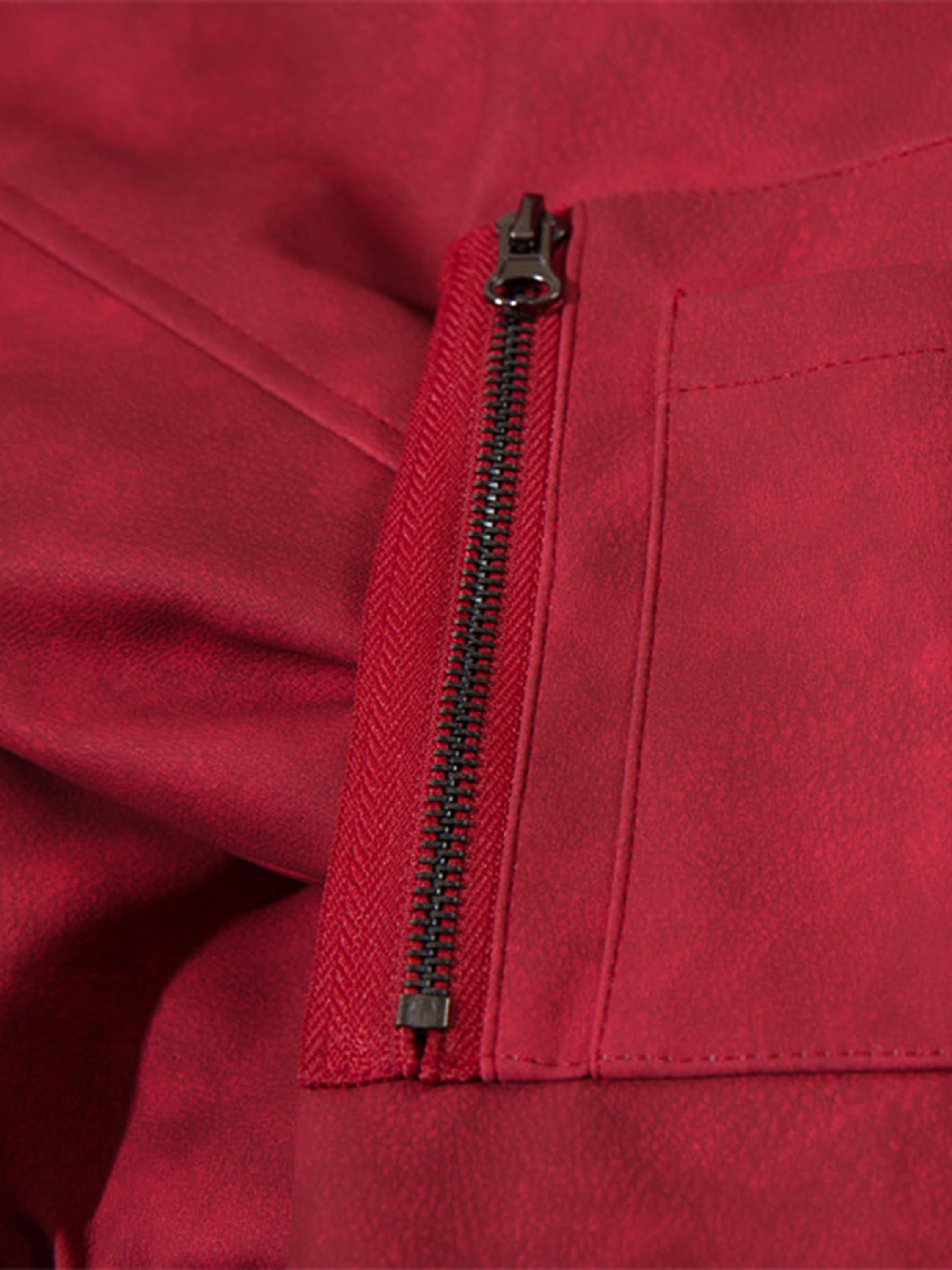 The Vimiaparty American Street Tide Patch Leather Embroidered Monogram Baseball Jacket