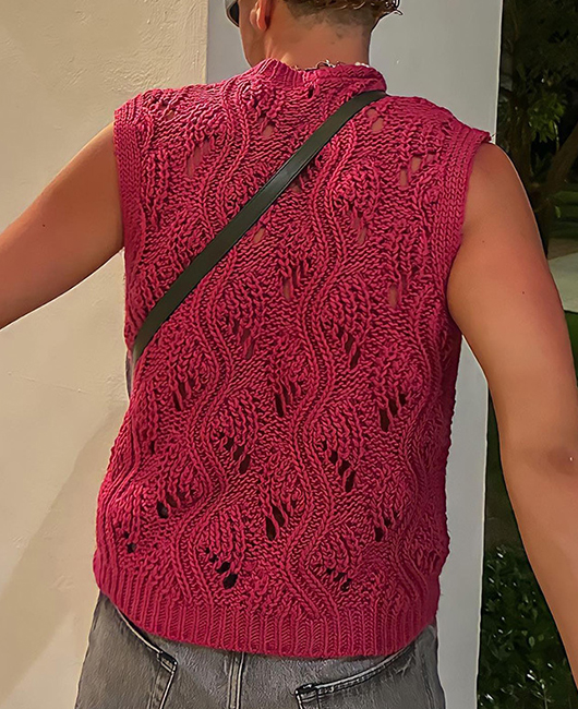 Fashion Plain Crew Neck Sleeveless Hollow Tank Top