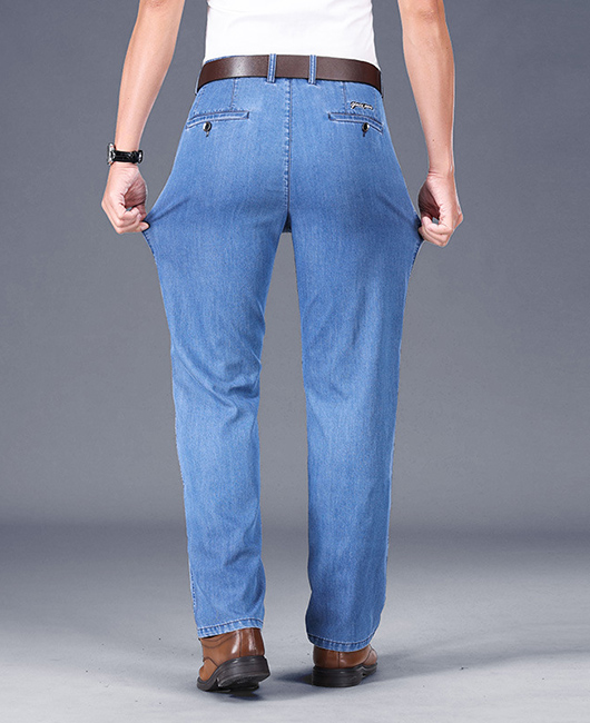 Business Casual Washed Loose High Waist Denim Straight Leg Jeans