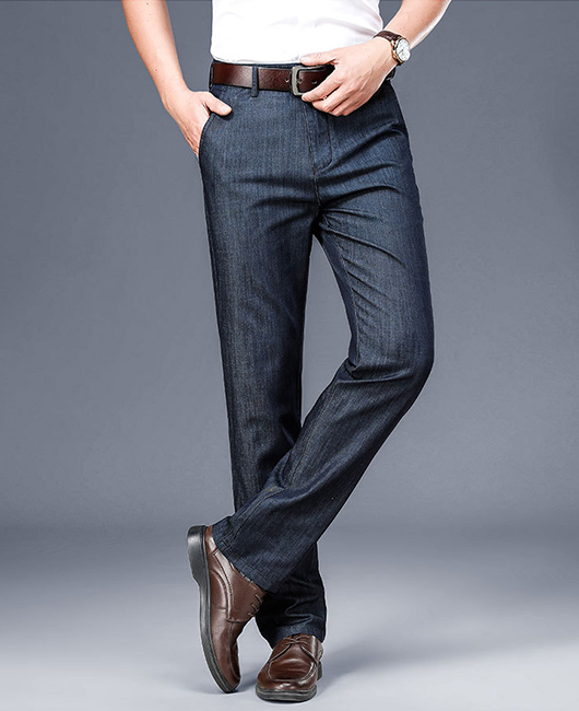 Business Casual Washed Loose High Waist Denim Straight Leg Jeans