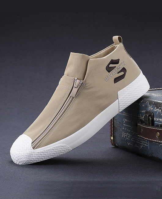 High Top Zip Up Embroidery Casual Shoes