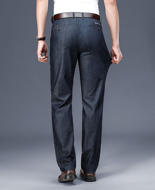 Business Casual Washed Loose High Waist Denim Straight Leg Jeans
