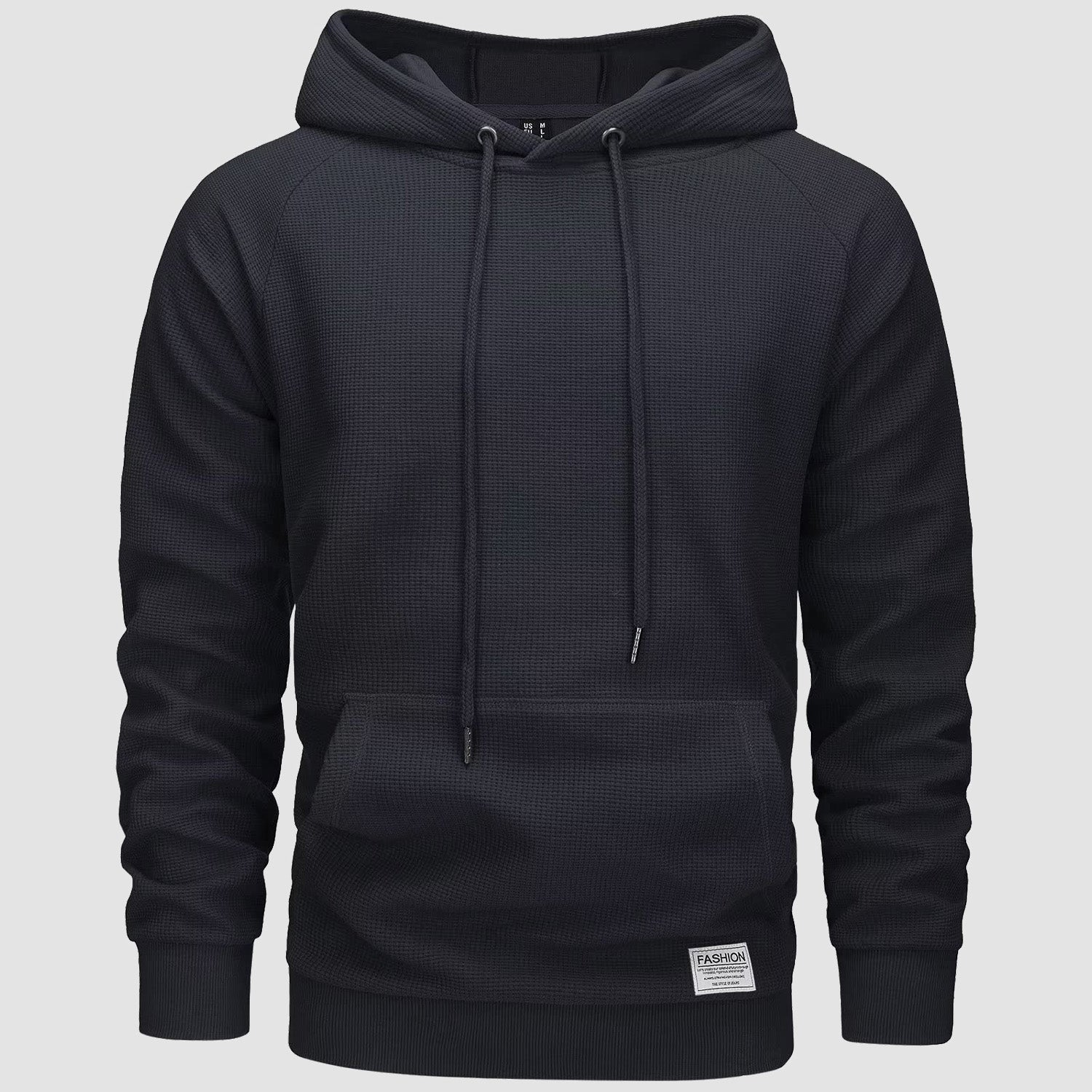 Men's Pullover Hoodies Waffle Knit Long Sleeve Drawstring Casual Active Hooded Sweatshirts with Kangaroo Pockets