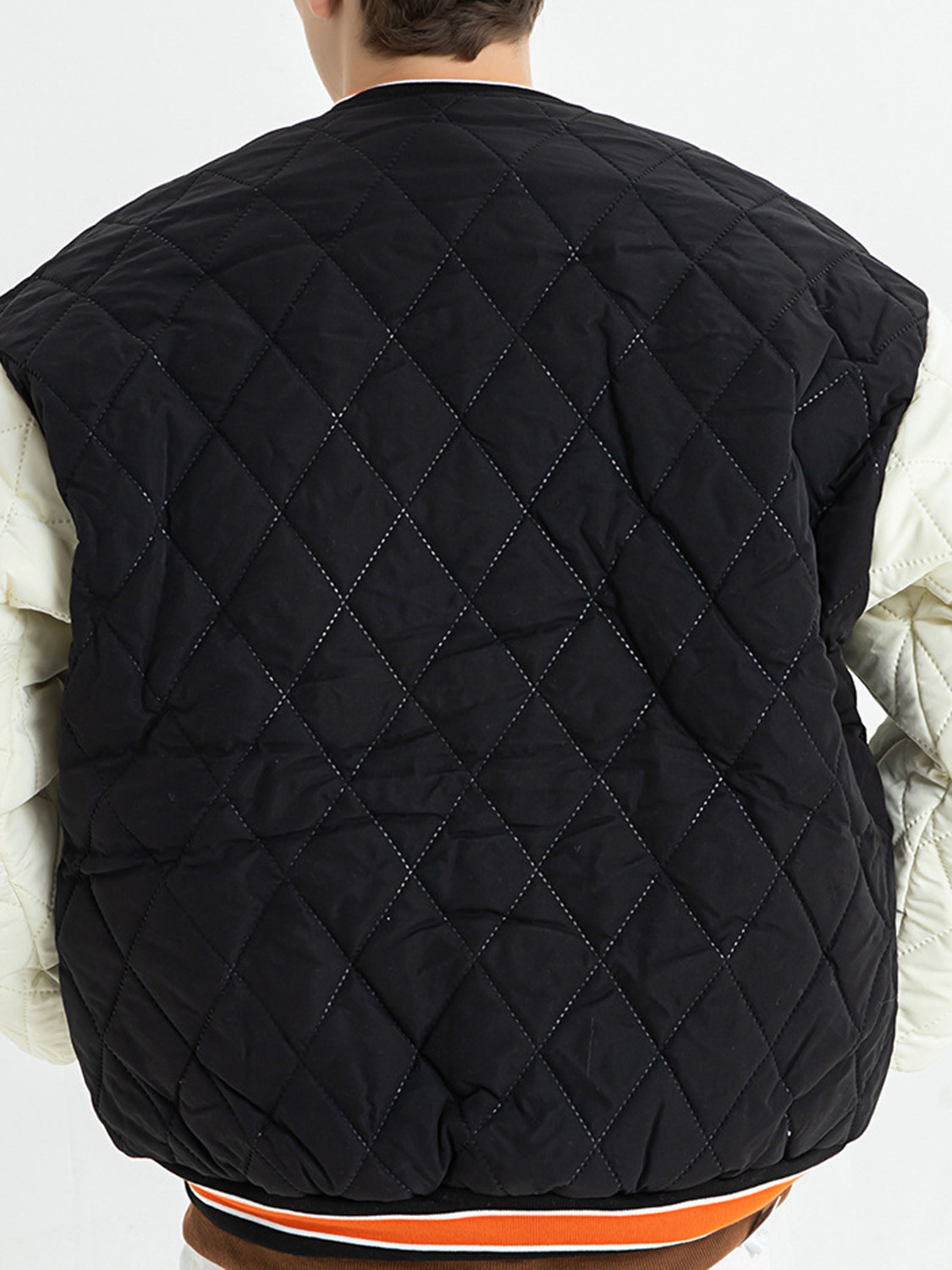 The Vimiaparty American Style Compound Velvet Check Thickened Cotton Baseball Suit Jacket