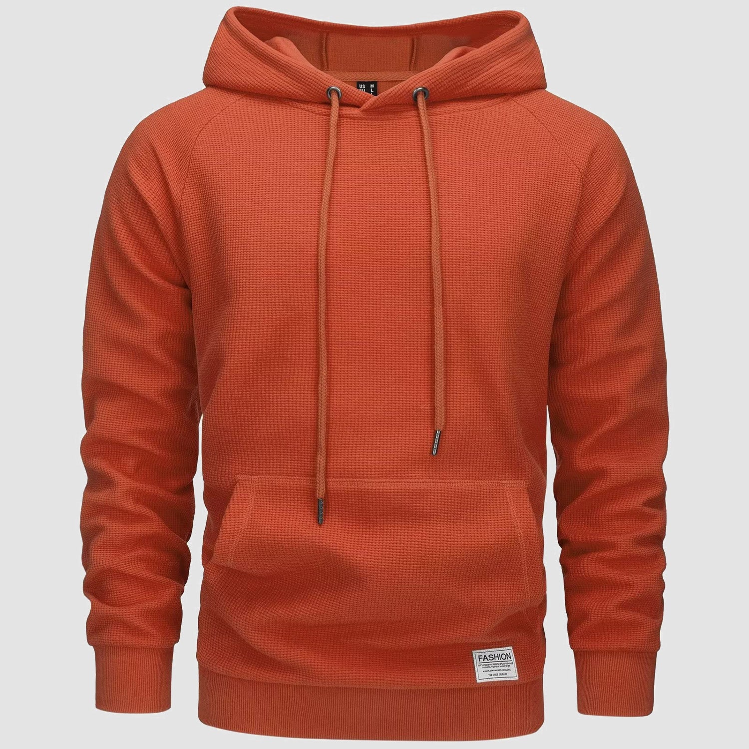 Men's Pullover Hoodies Waffle Knit Long Sleeve Drawstring Casual Active Hooded Sweatshirts with Kangaroo Pockets