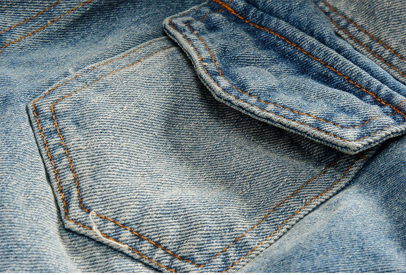 Men's Sherpa Fleece Lined Distressed Denim Trucker Jacket