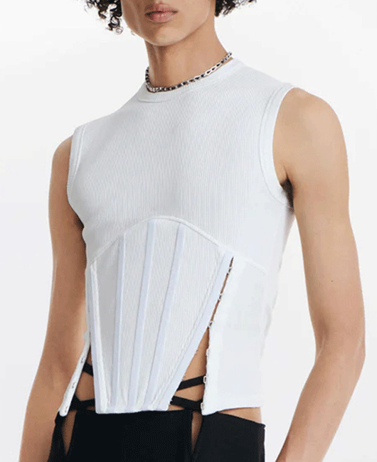 Fashion Plain Crew Neck Sleeveless Slim Fit Tank Top