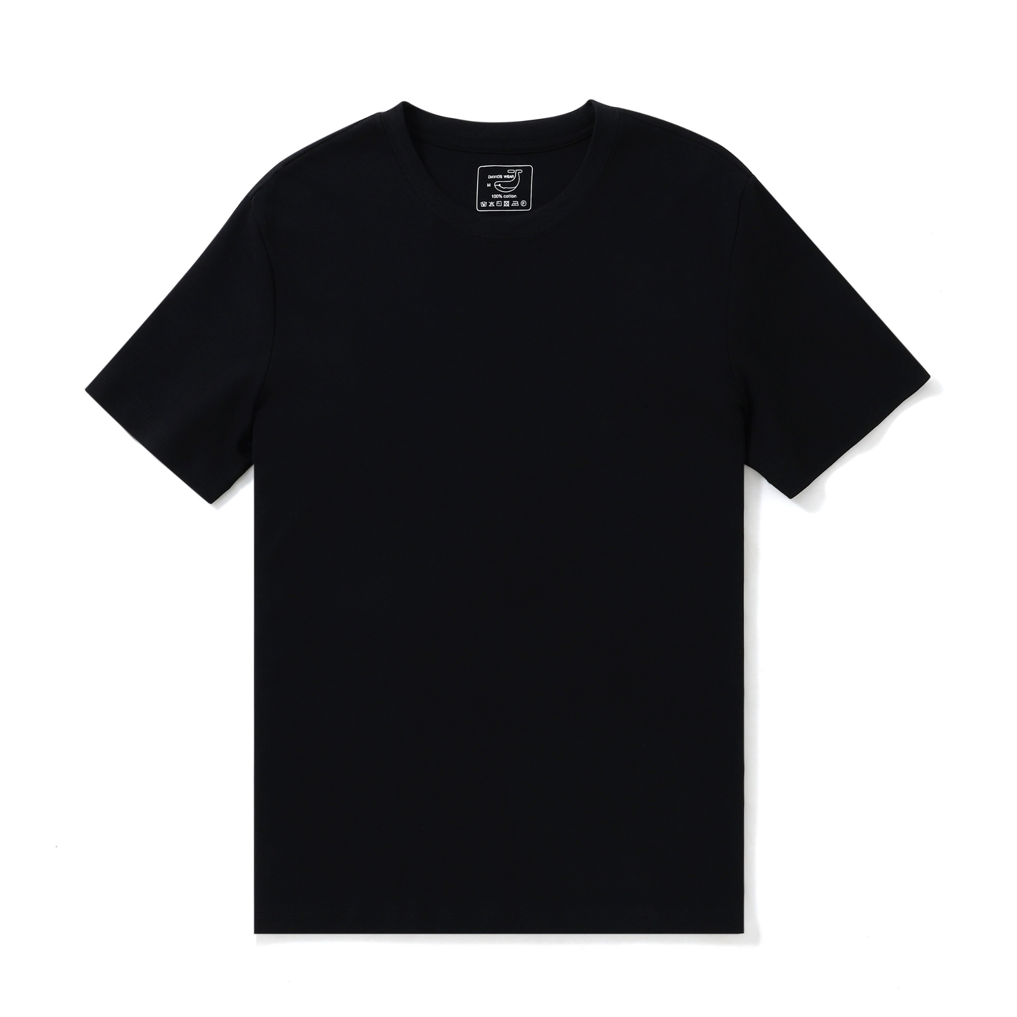 Stain-proof Crew Neck Black Short Sleeve Tee
