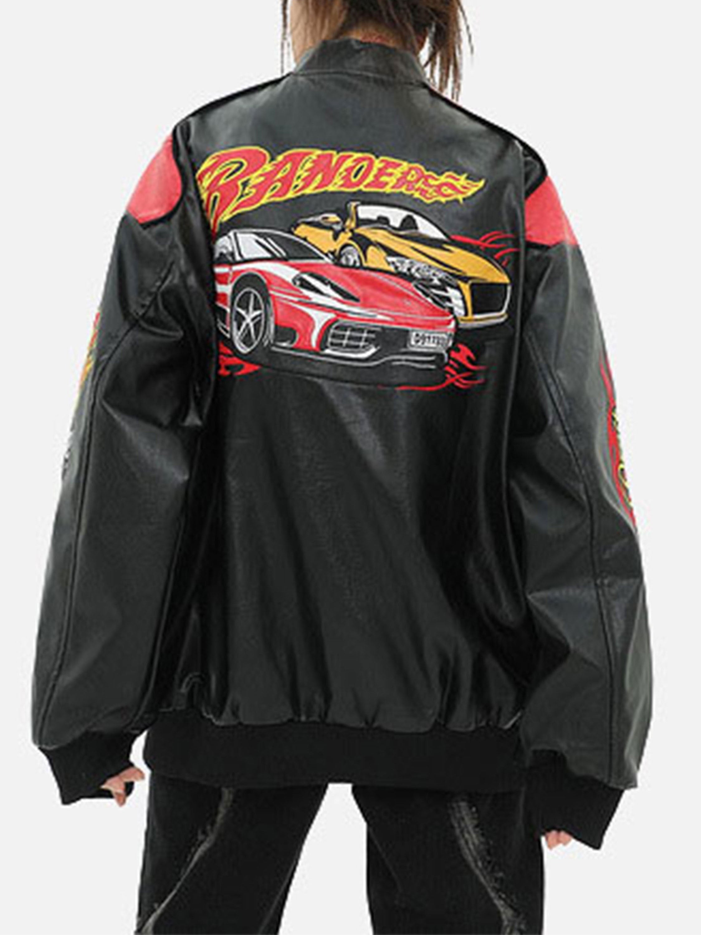 The Vimiaparty American Street Biker Baseball Suit Racing Suit Jacket