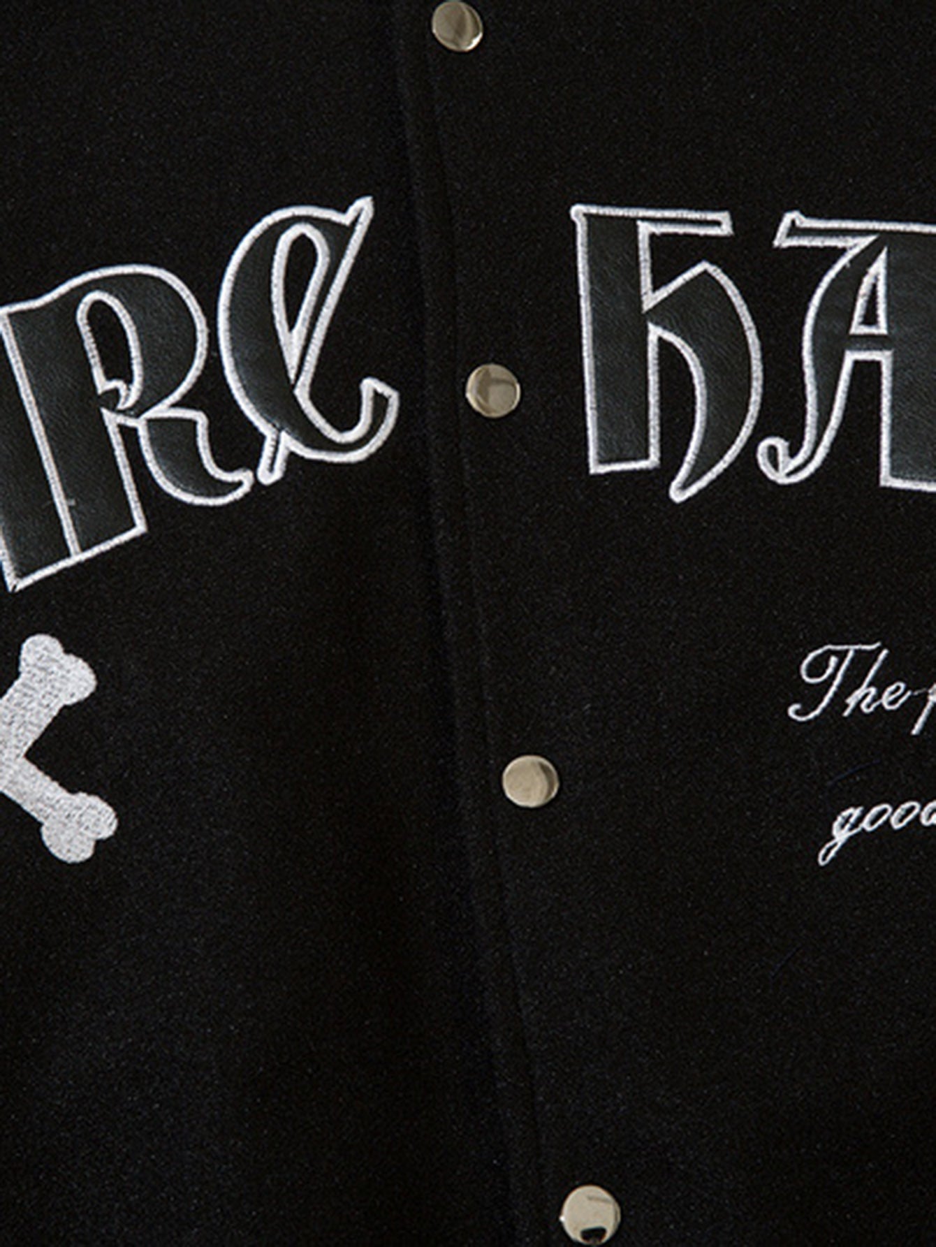 The Vimiaparty Dark Embroidered Spell Leather Loose Baseball Jacket