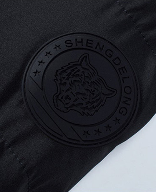 Solid Zip Up Stand Up Coat
