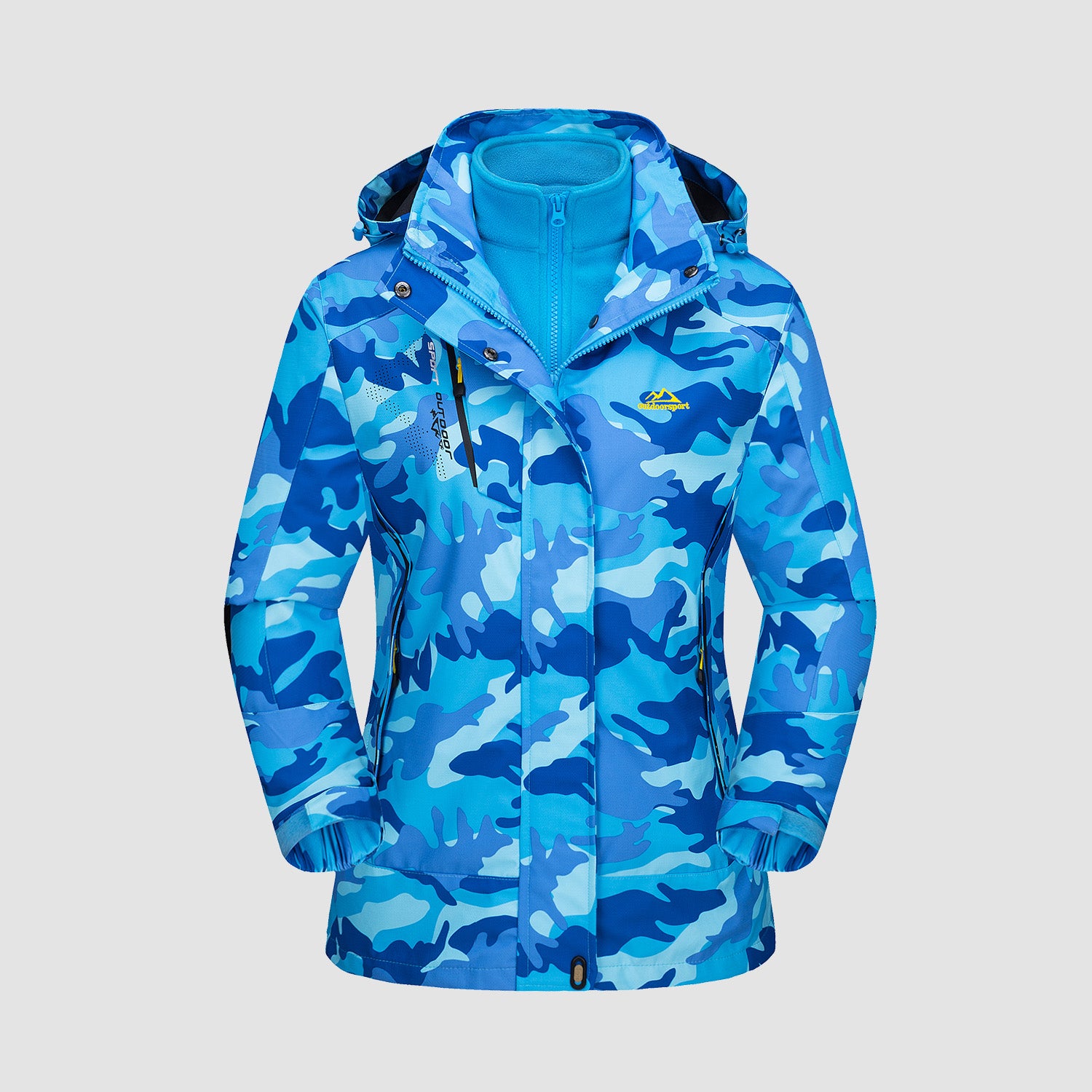 Women's Winter Coats 3-IN-1 Snow Ski Jacket Water Resistant Windproof Fleece Winter Jacket Parka