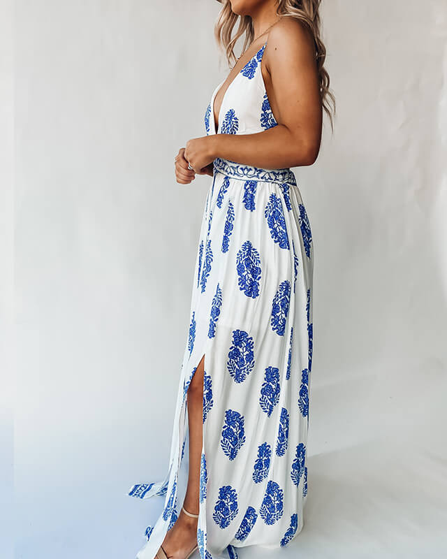 Women's V-neck Bohemian Halter Holiday Dress