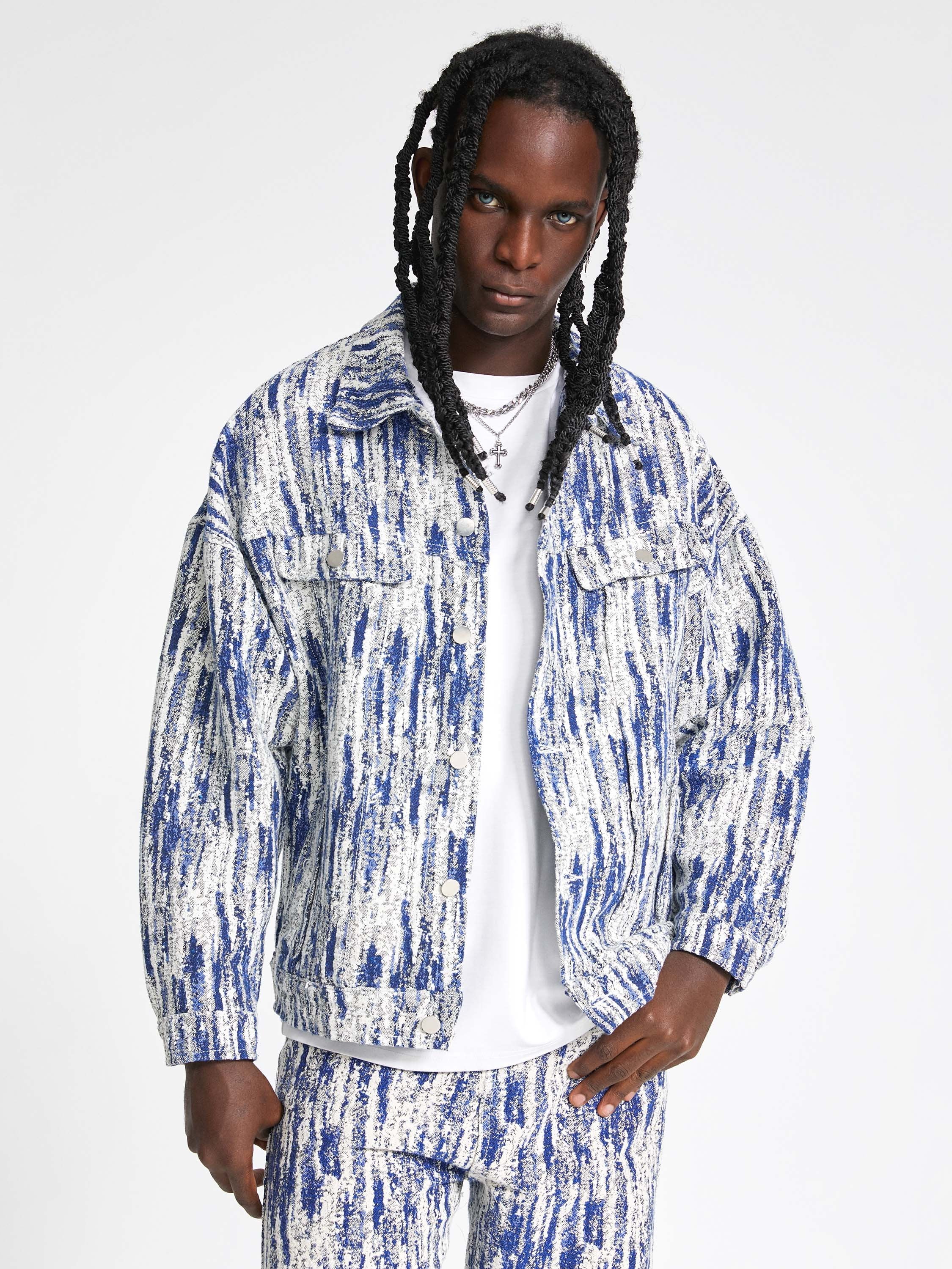 The Vimiaparty Jacquards Straight Trucker Jacket