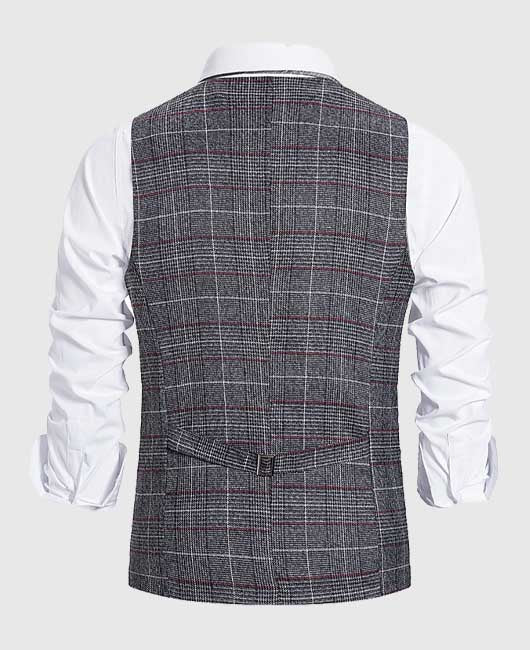 Modern Button Front V Neck Vest
