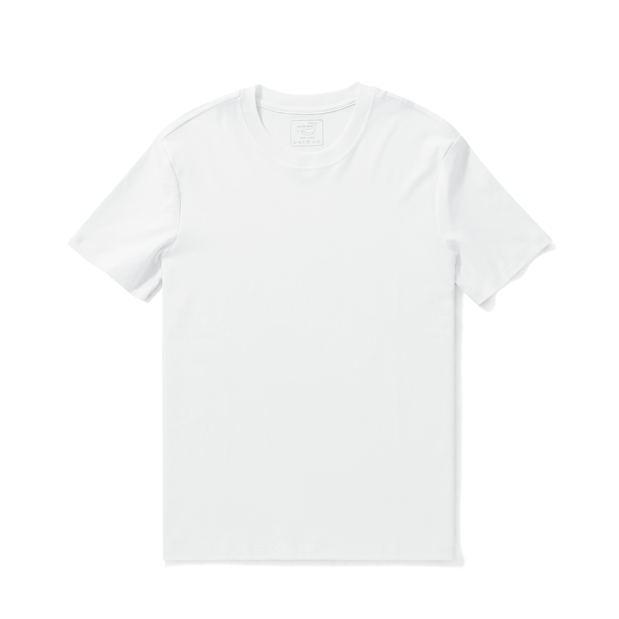 Stain-proof Crew Neck White Short Sleeve Tee
