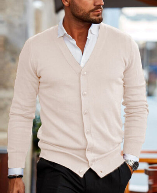 Plain Casual Button Up Knit Cardigan