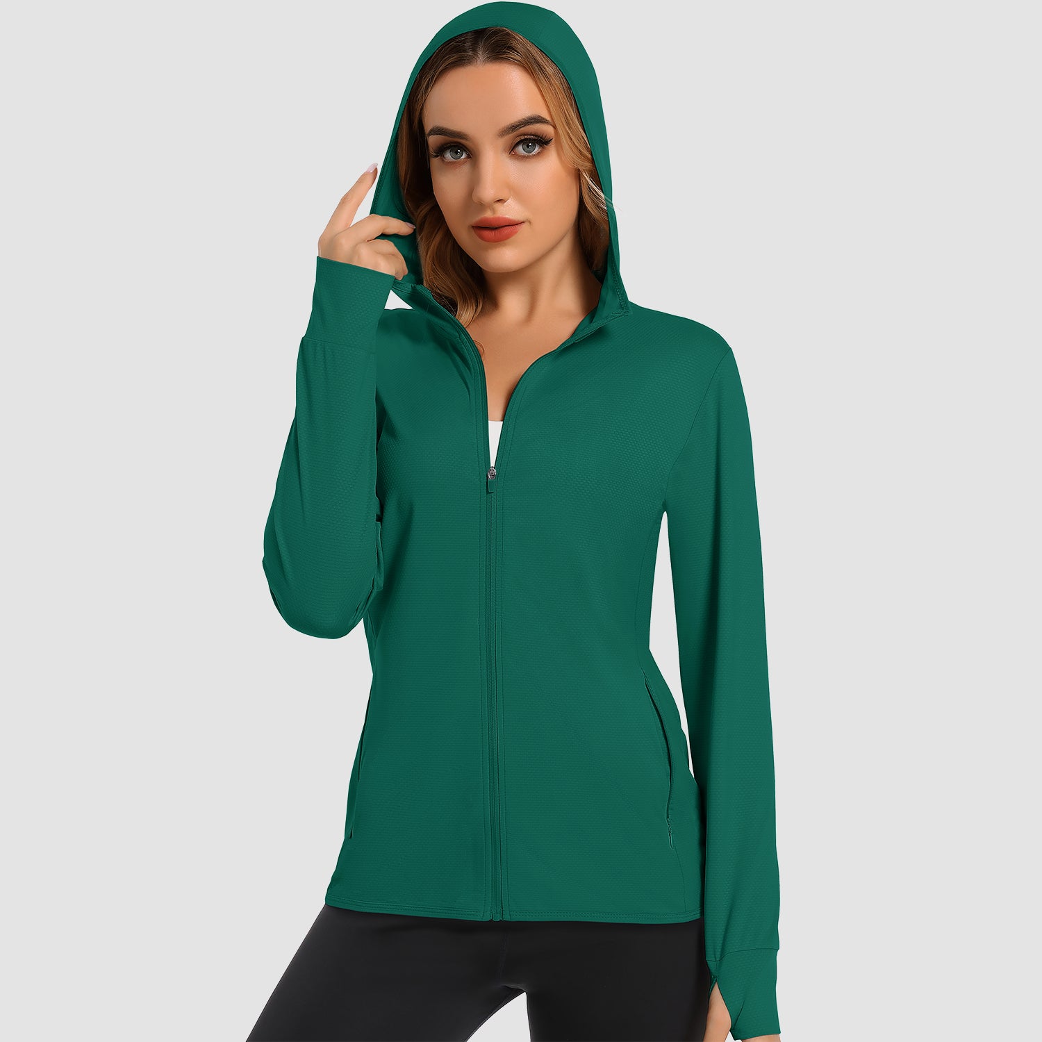 Women's UV Sun Protection Coat Shirts Long Sleeve Quick Dry Workout Hiking Athletic Jacket