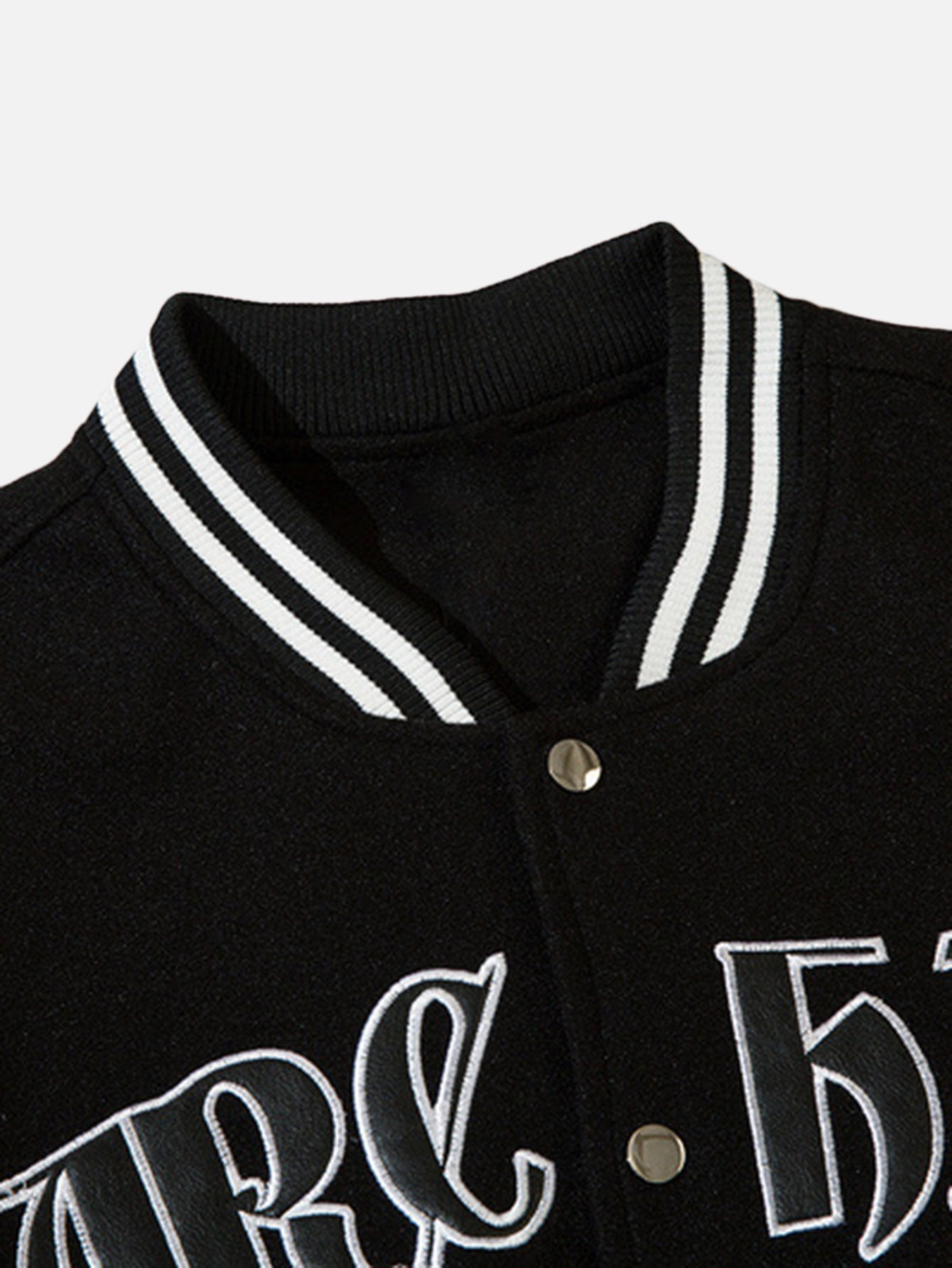 The Vimiaparty Dark Embroidered Spell Leather Loose Baseball Jacket