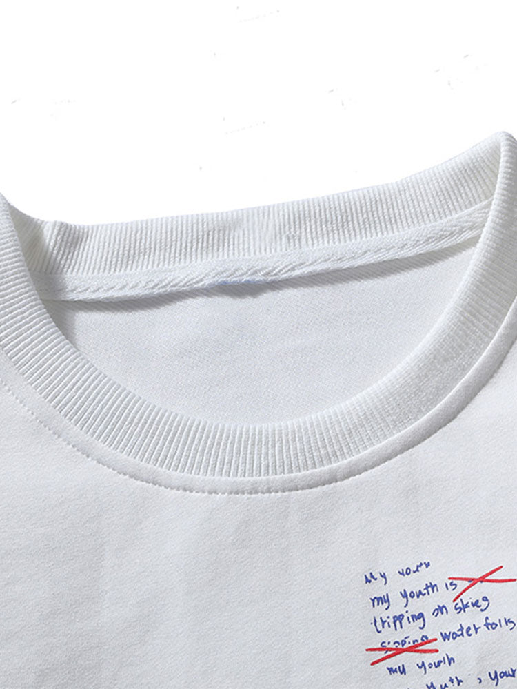 Slogan Label Print Sweatshirt