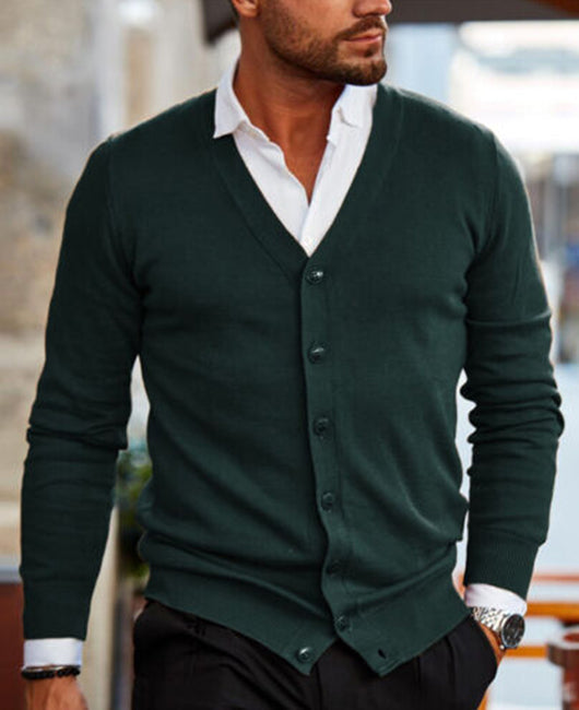 Plain Casual Button Up Knit Cardigan