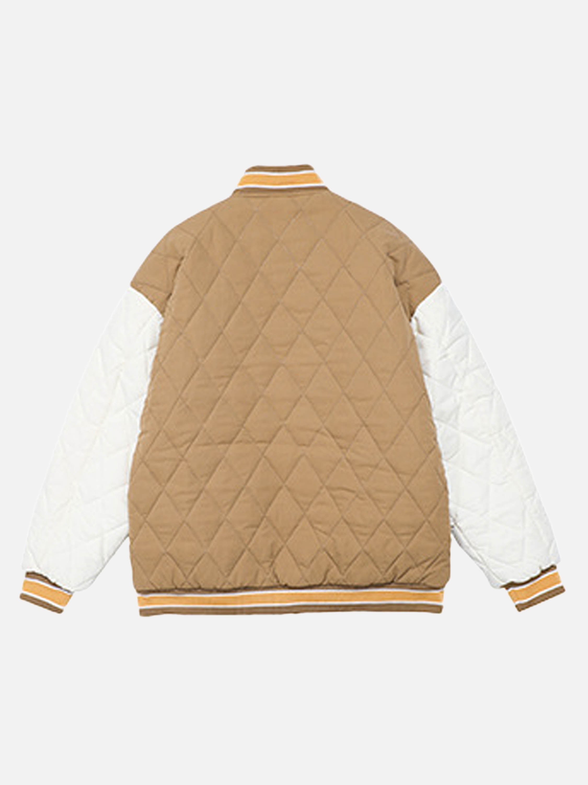 The Vimiaparty American Style Compound Velvet Check Thickened Cotton Baseball Suit Jacket