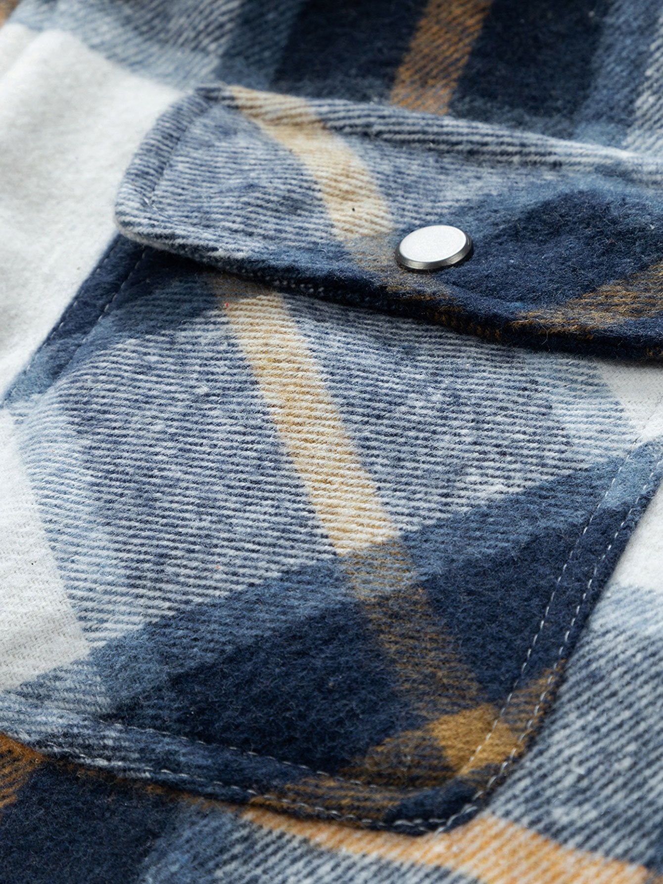 Teddy Fleece Lined Detachable Hooded Flannel Plaid Coat
