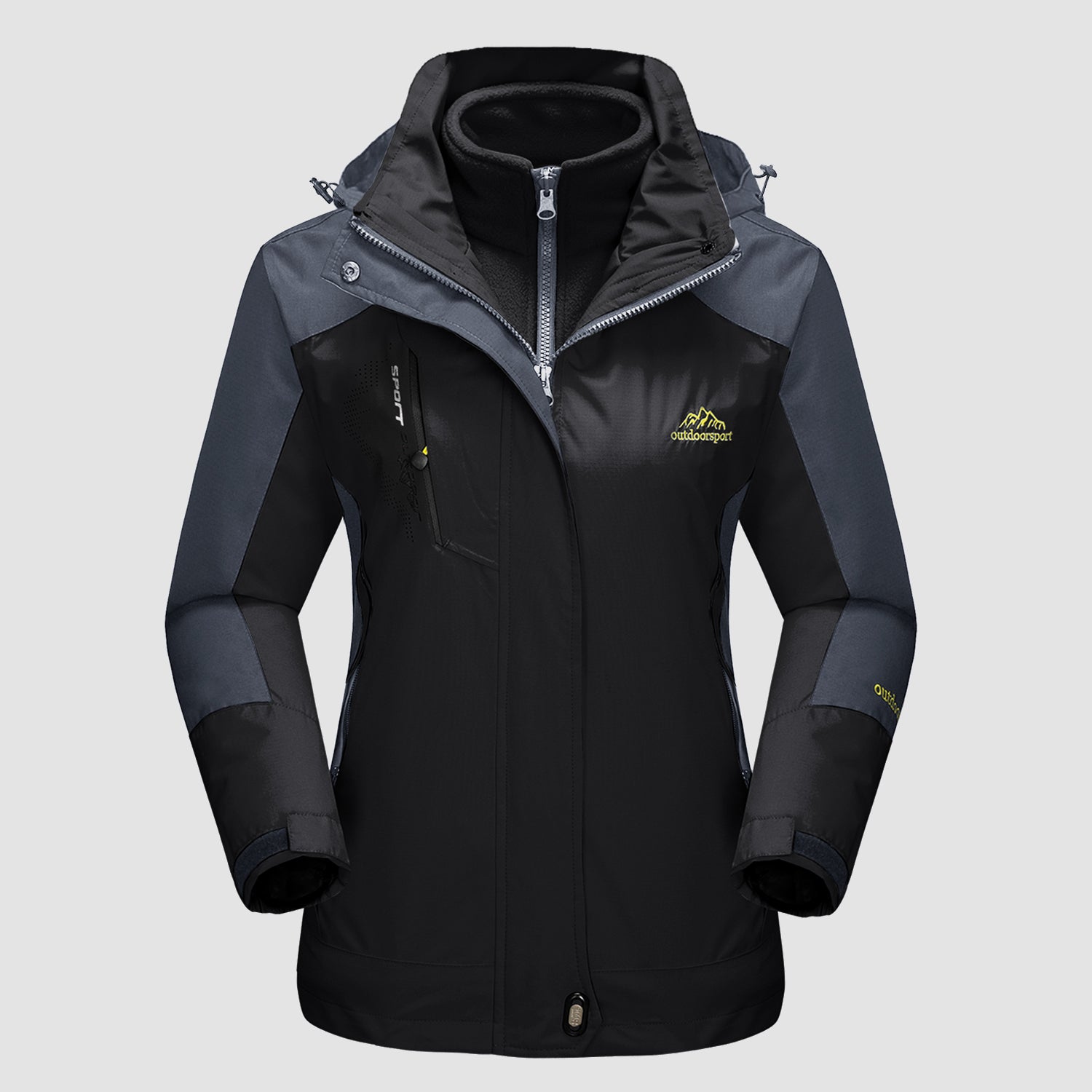Women's Winter Coats 3-IN-1 Snow Ski Jacket Water Resistant Windproof Fleece Winter Jacket Parka