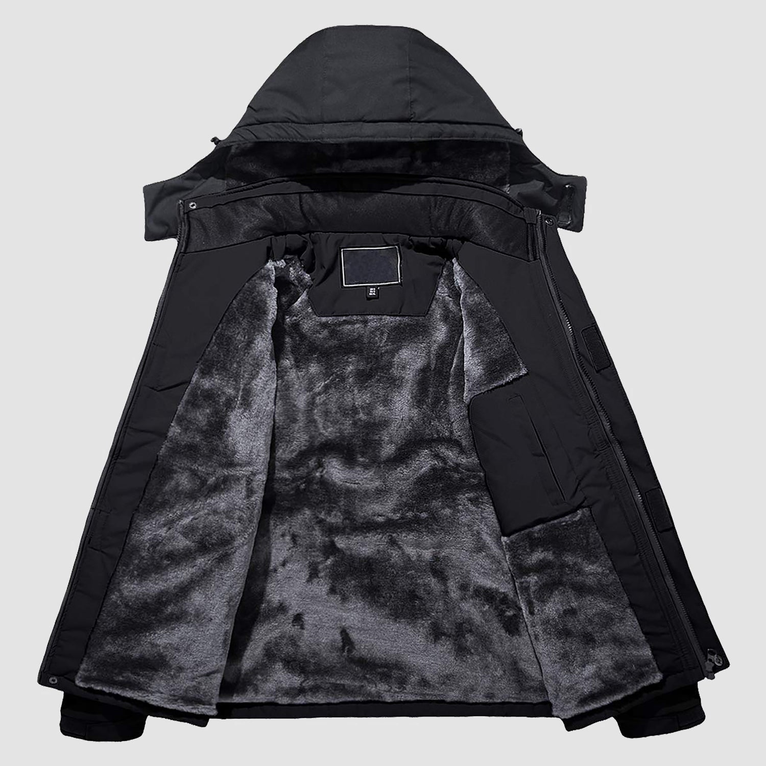 Men's Winter Jacket Water Repellent Ski Snow Jacket Warm Fleece Coat Parka Raincoats With Multi-Pockets